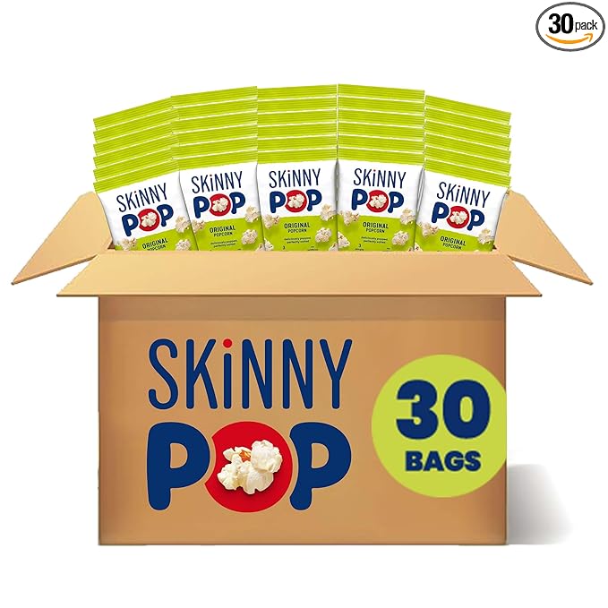 SkinnyPop Original gluten free popcorn 30 count box