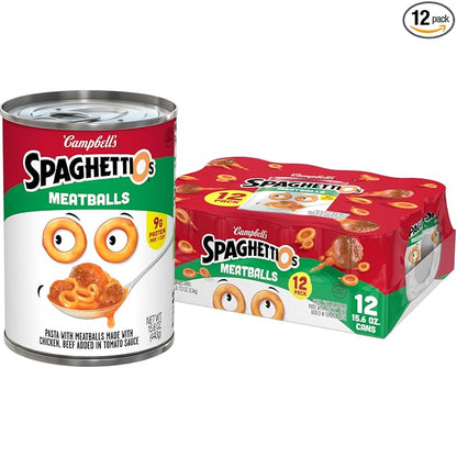 SpaghettiOs Canned Pasta with Meatballs 12 pack