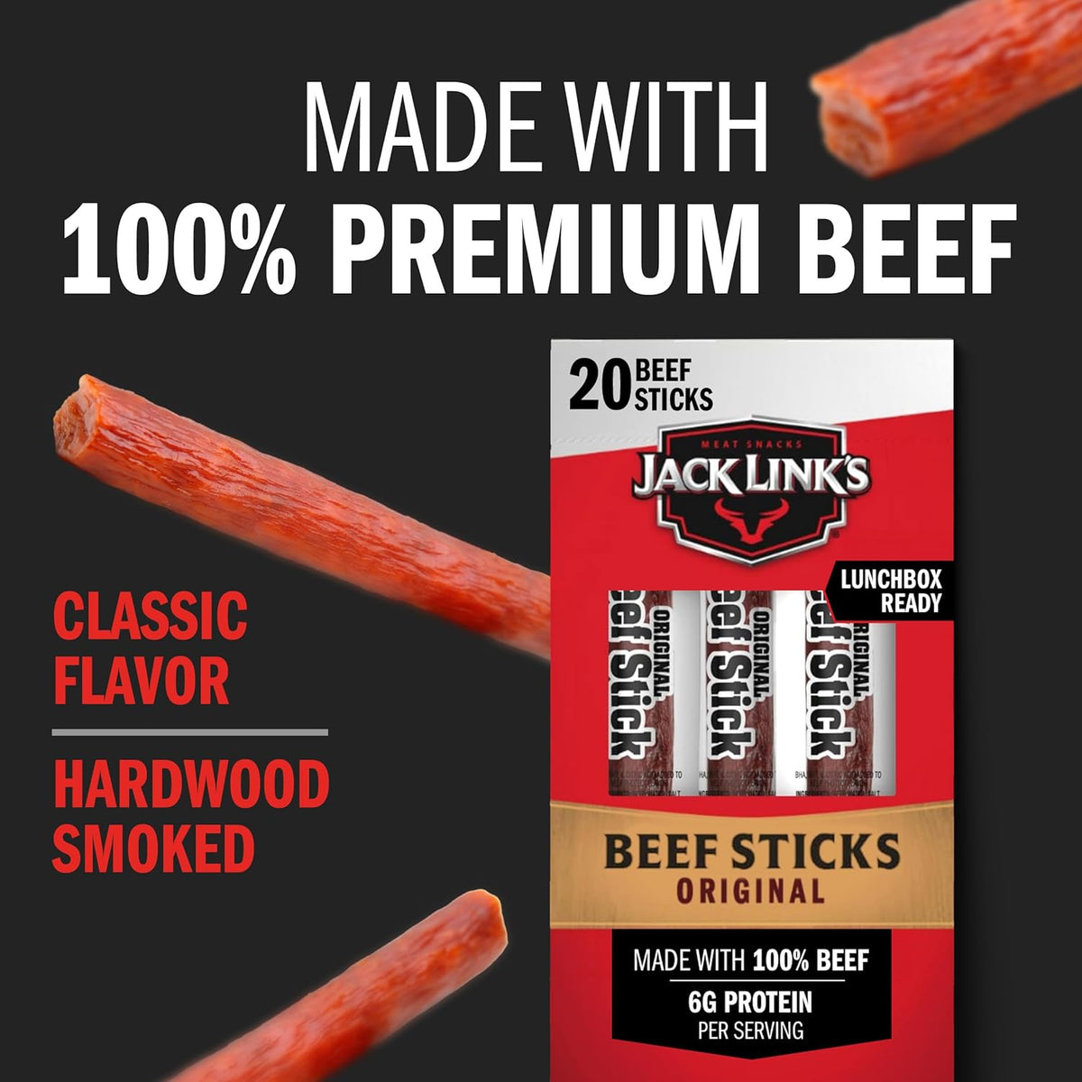 Hardwood smoked beef jerky sticks by Jack Link's