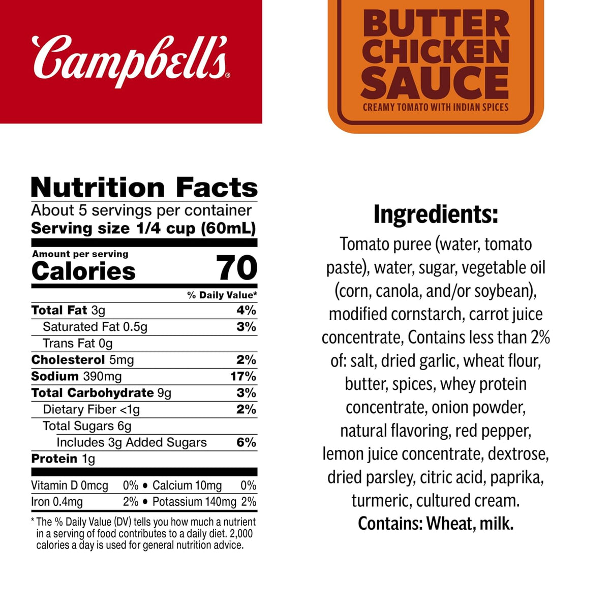 Condensed butter chicken sauce with creamy tomato flavor