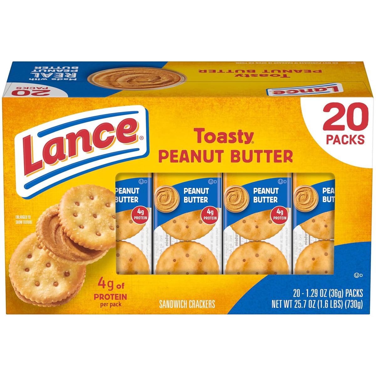 Lance peanut butter sandwich crackers box