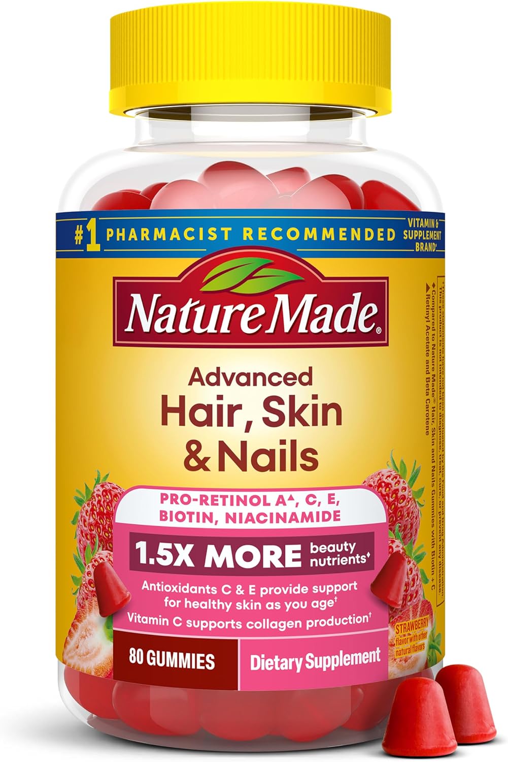 Nature Made hair skin and nails gummies 80 count