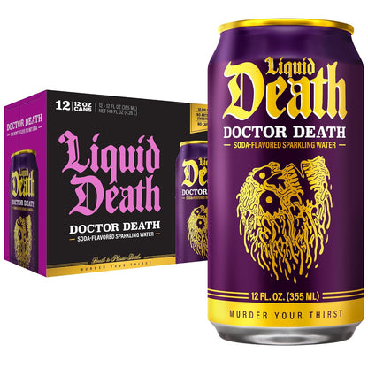 Liquid Death cherry cream spice sparkling water cans