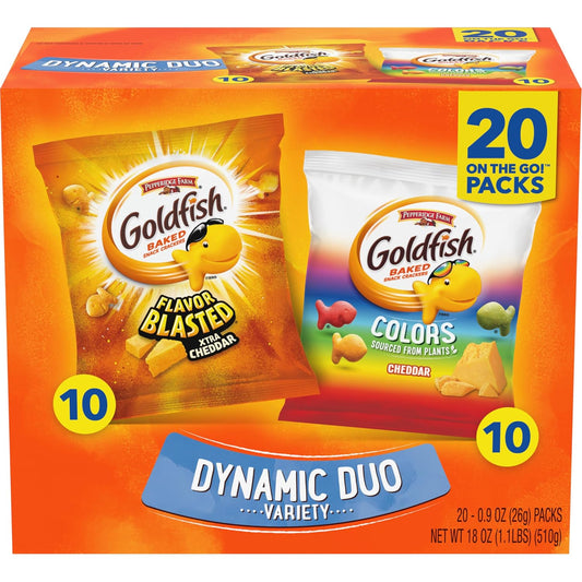Goldfish Colors Cheddar and Xtra Cheddar variety pack