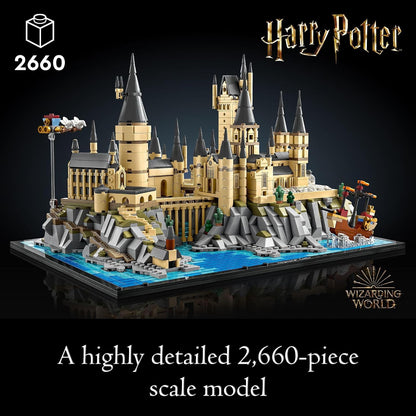 Detailed LEGO Harry Potter castle grounds buildable set