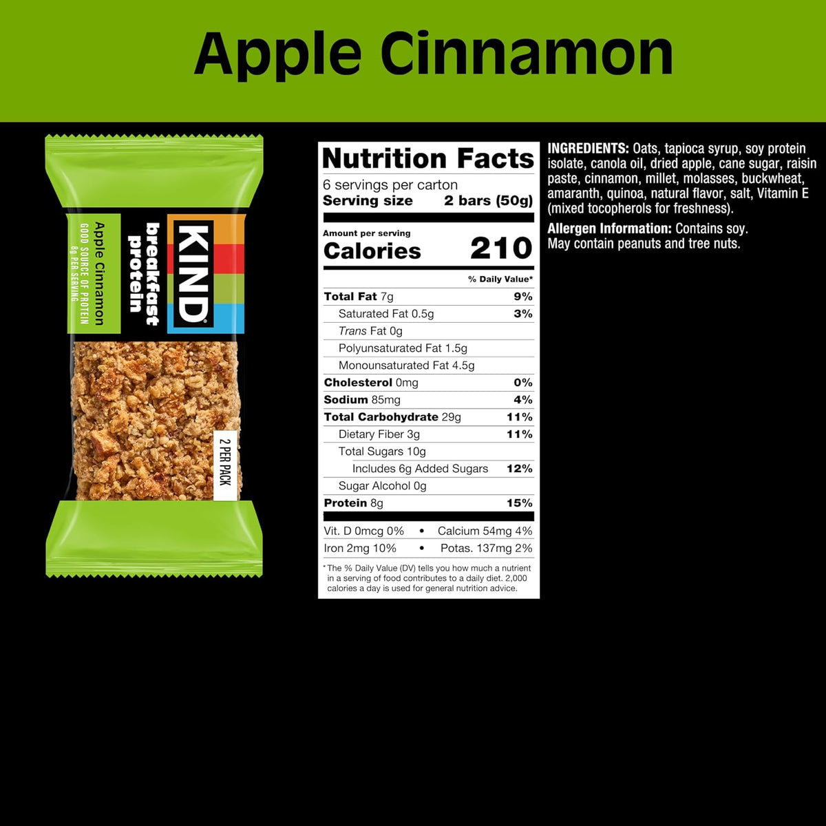 KIND breakfast bars with 8g protein packaging