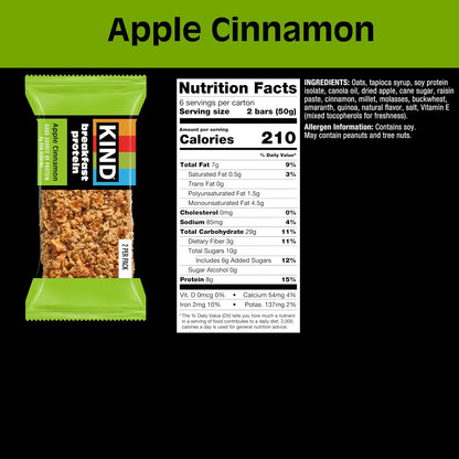 KIND breakfast bars with 8g protein packaging