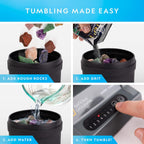 Kids science toy rock tumbler with learning guide
