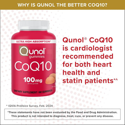 Qunol CoQ10 100mg gummies product label