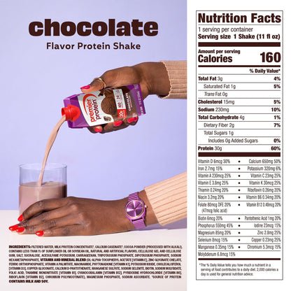 Chocolate high protein shake with 1g sugar
