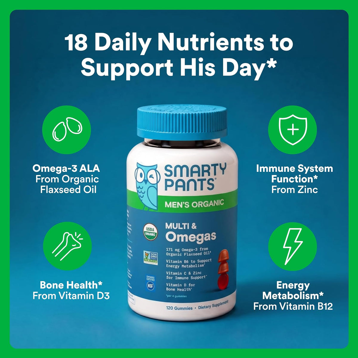 SmartyPants men's supplement with omega 3 and zinc