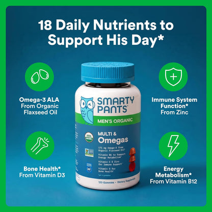 SmartyPants men's supplement with omega 3 and zinc