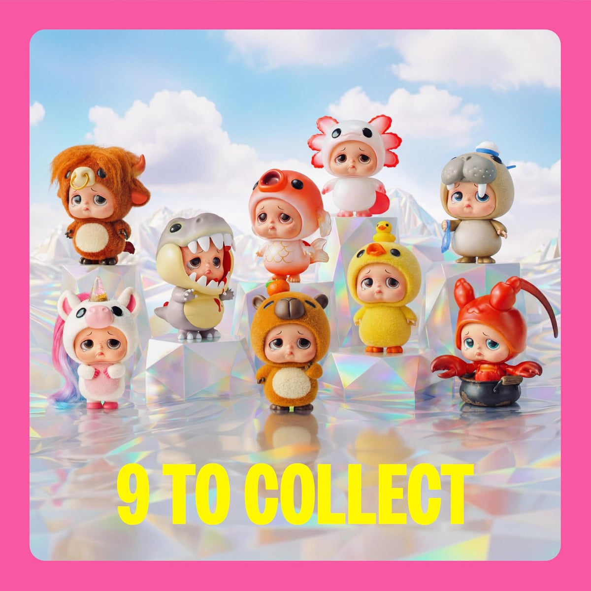 Palm-sized Sad Baby Animals vinyl display figurine