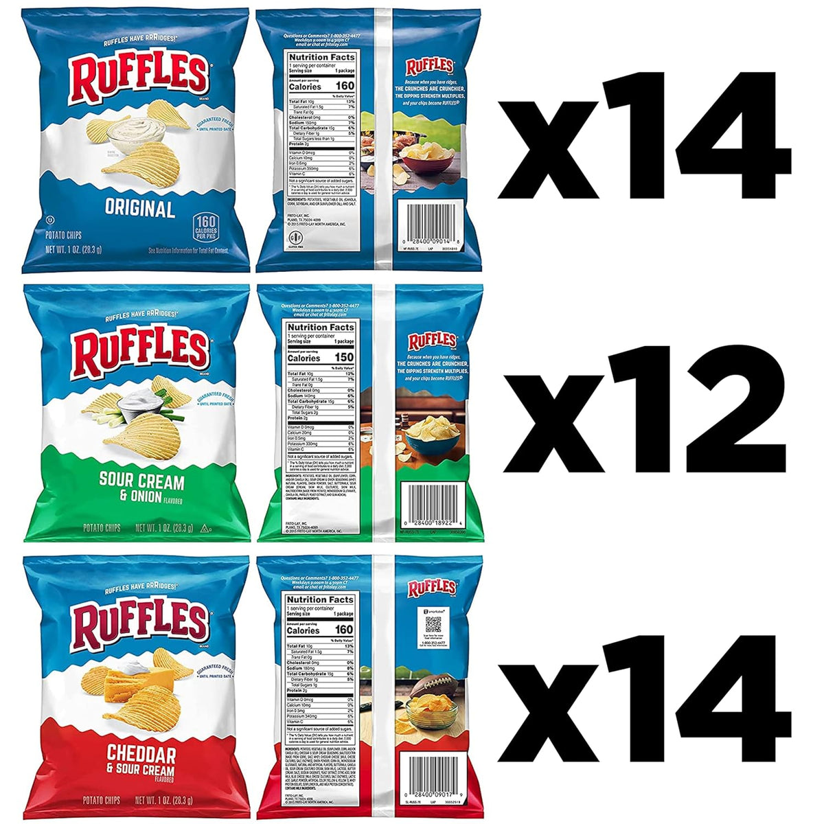 Ruffles variety pack single serve chips
