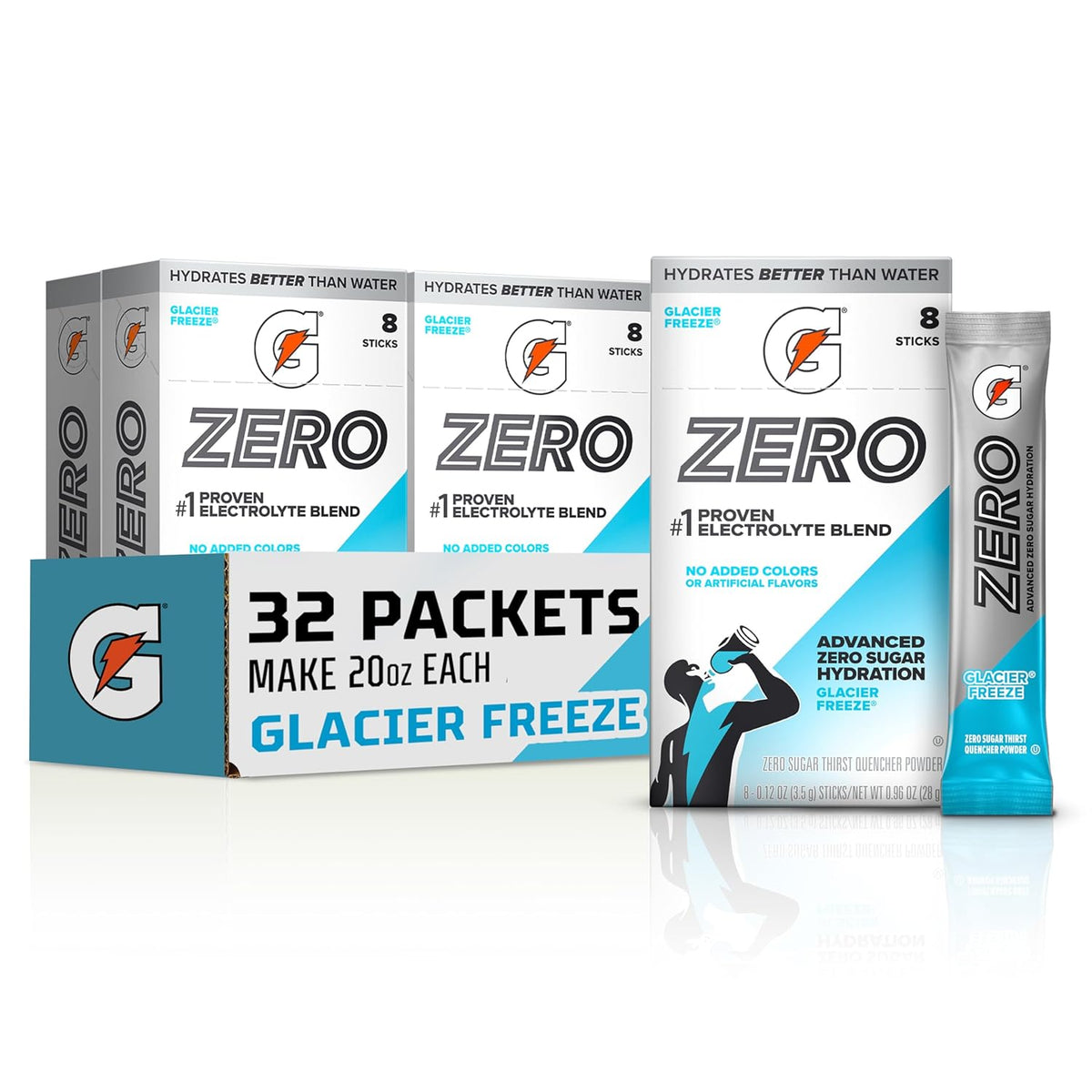 Gatorade Zero Glacier Freeze electrolyte powder container