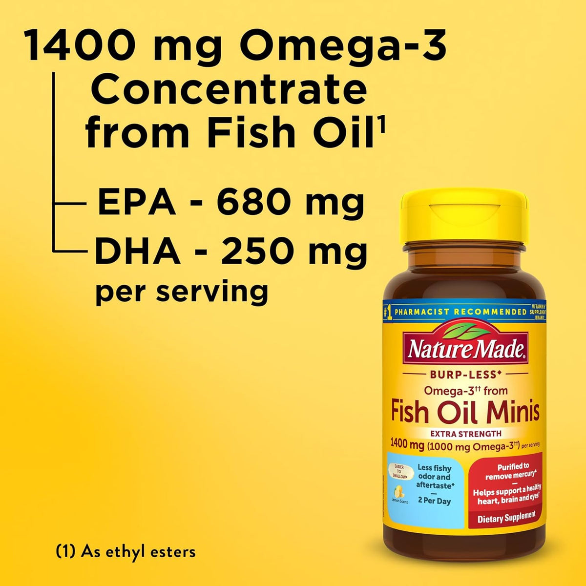 Nature Made lemon scent omega-3 softgels package