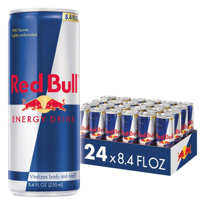 Red Bull original energy drink can front view