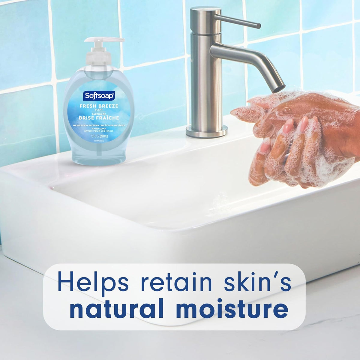 Liquid hand soap bottles with fresh scent