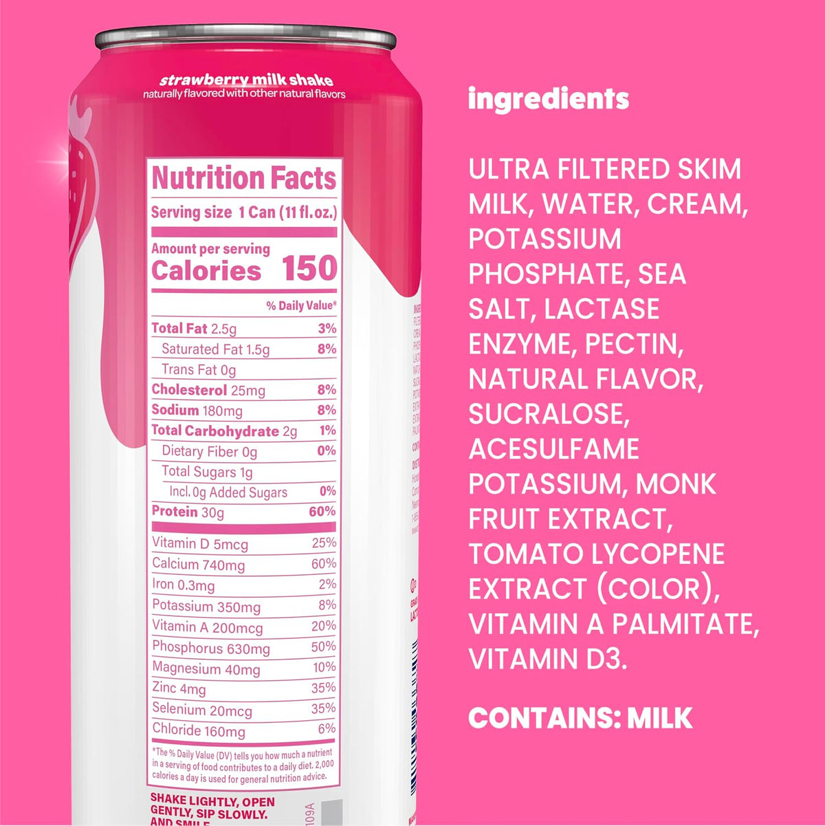 Nurri low sugar protein milk shake strawberry flavor