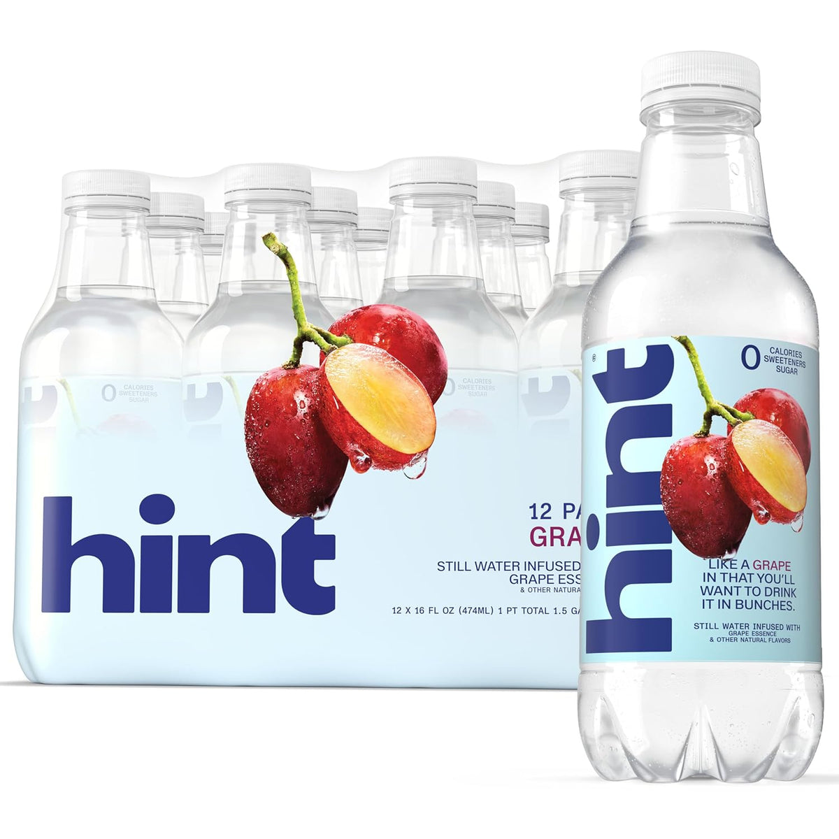 Hint zero sugar grape water bottles