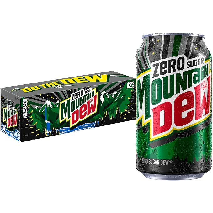 Mountain Dew Zero Sugar Soda 12-pack of 12oz cans