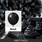 Mixed size black balloons for birthday and event decor
