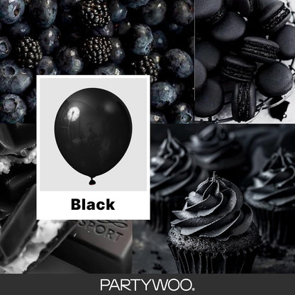 Mixed size black balloons for birthday and event decor