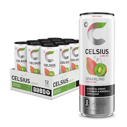 CELSIUS Kiwi Guava 12 fl oz slim cans pack of 12