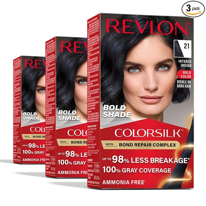 REVLON ColorSilk Intense Indigo hair color 3-pack