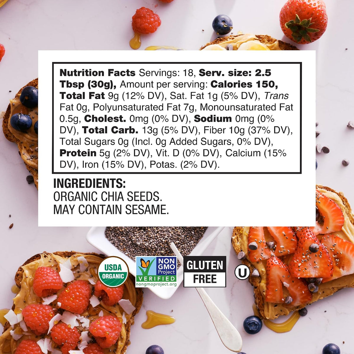 BetterBody Foods chia seeds with omega-3 and fiber