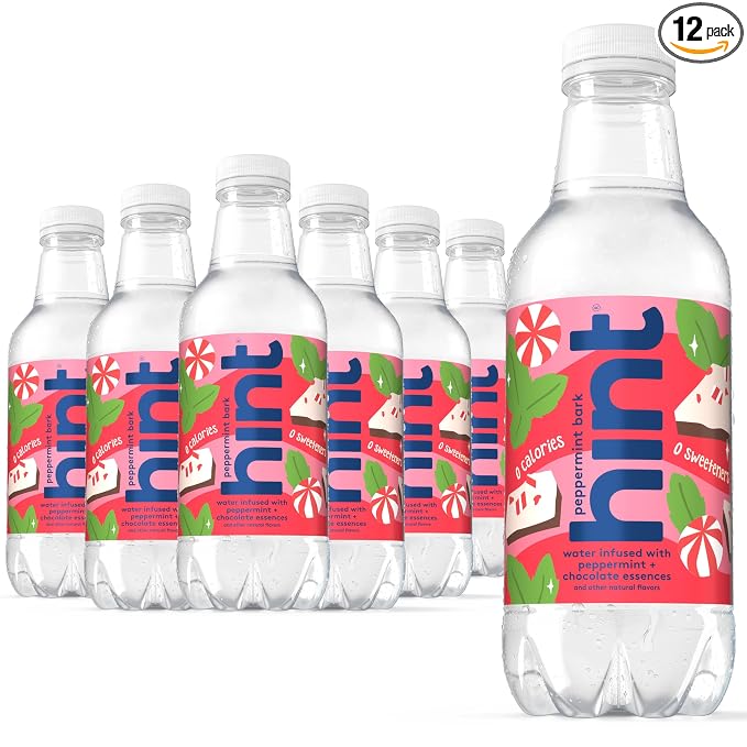Hint Peppermint Bark zero sugar flavored water 12 pack
