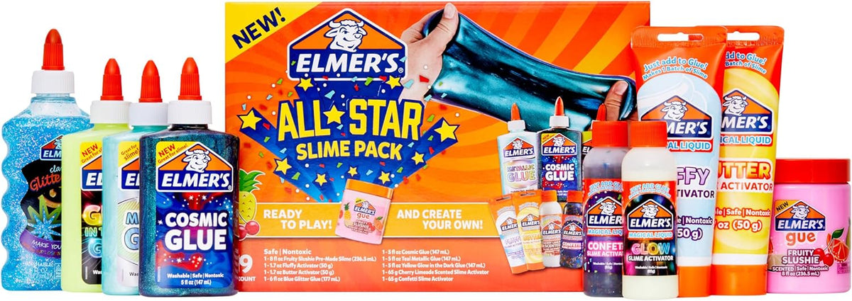 Elmer’s premade slime and DIY slime supplies