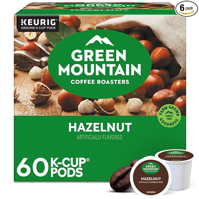 Green Mountain Hazelnut Coffee K-Cup Pods 60 count box