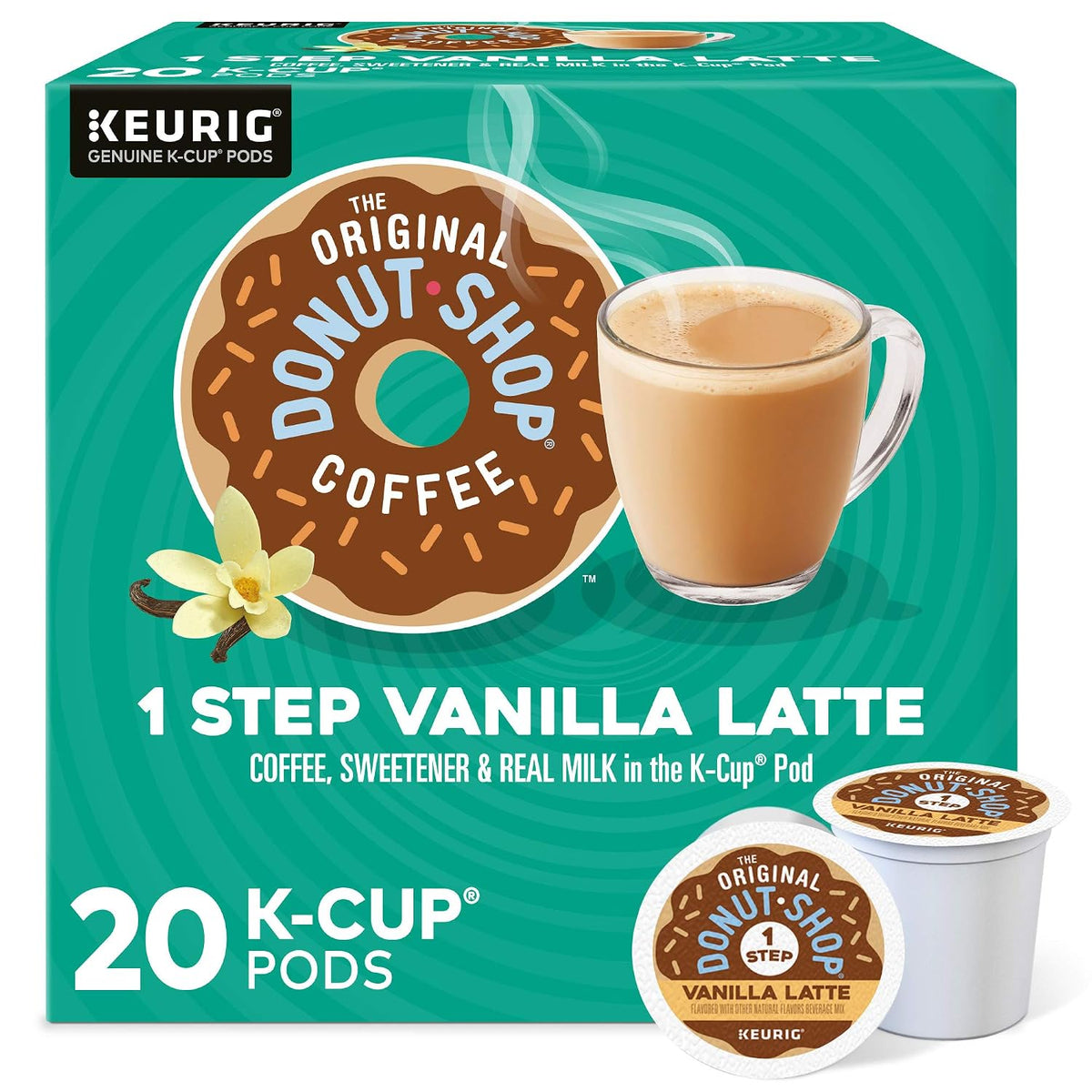 Vanilla latte flavored coffee K-Cup pods 20 count