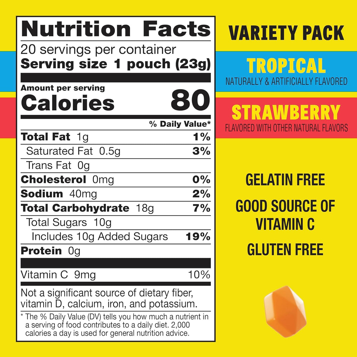Tropical and Strawberry Gushers liquid center fruit snacks