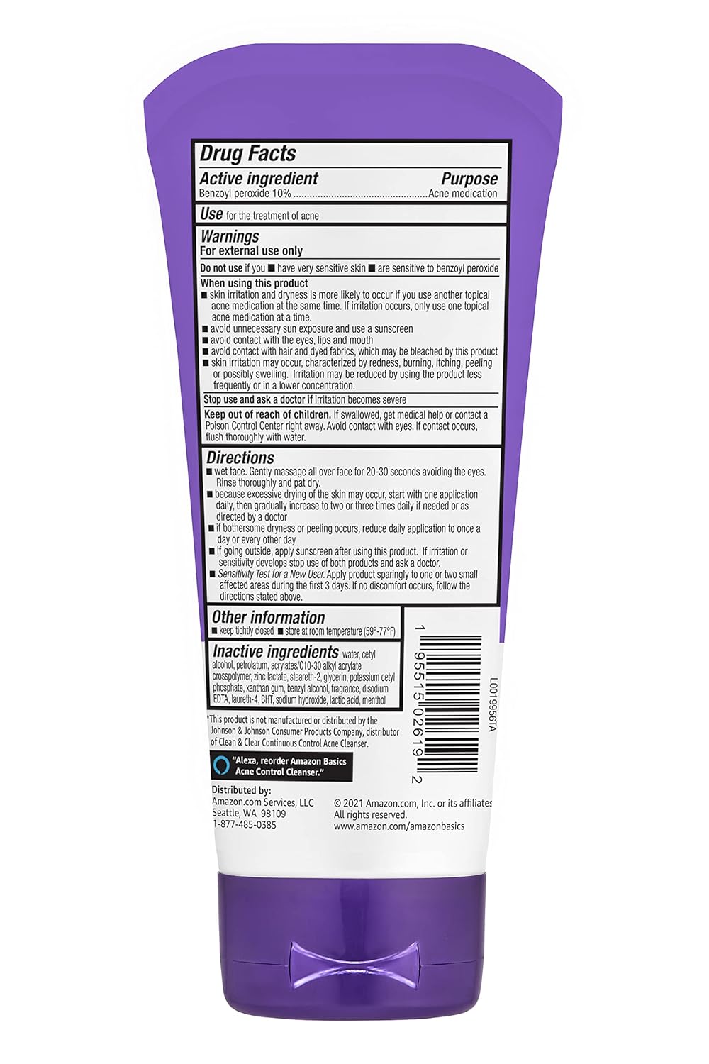 Blackhead face wash in 5 ounce tubes
