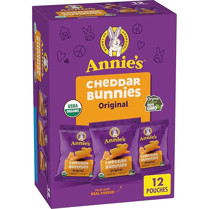 Annie's Organic Cheddar Bunnies snack crackers box