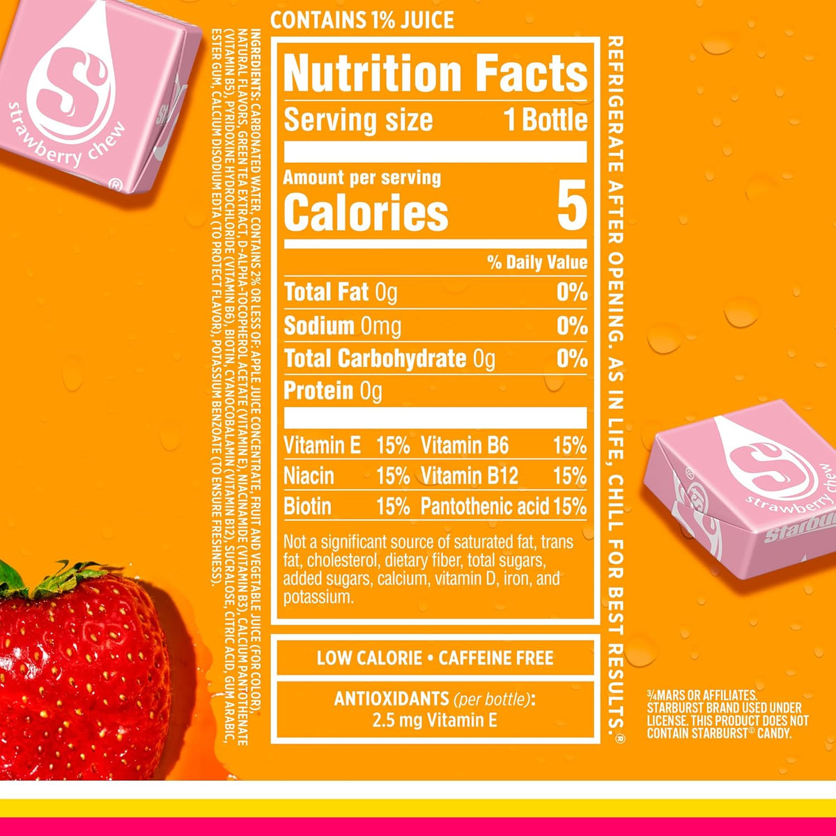 Sparkling Ice STARBURST Strawberry 17 fl oz bottles