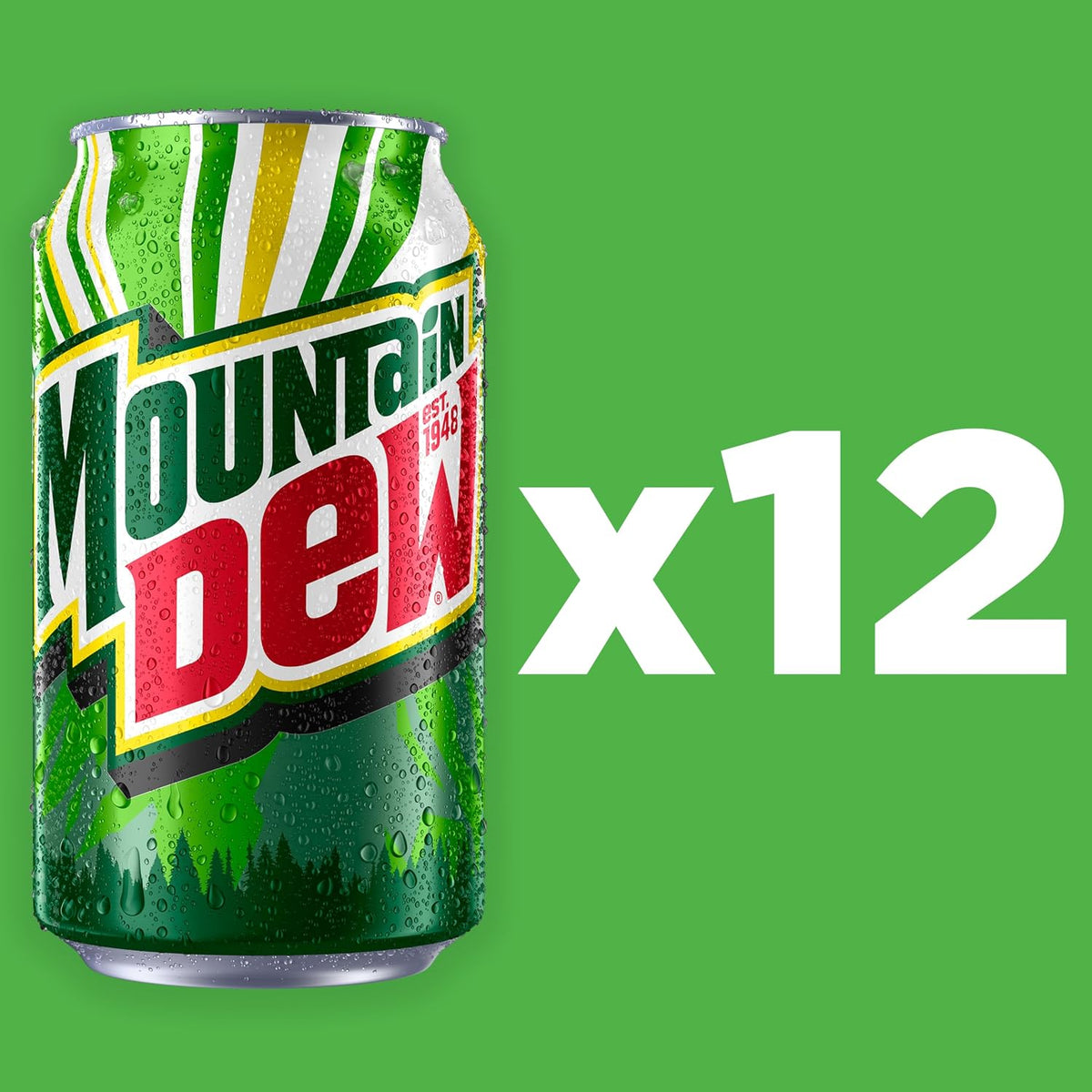 Mountain Dew soda pop 12 count pack