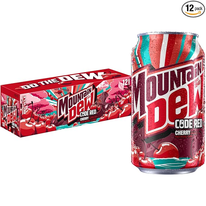 Mountain Dew Code Red 12 pack soda cans