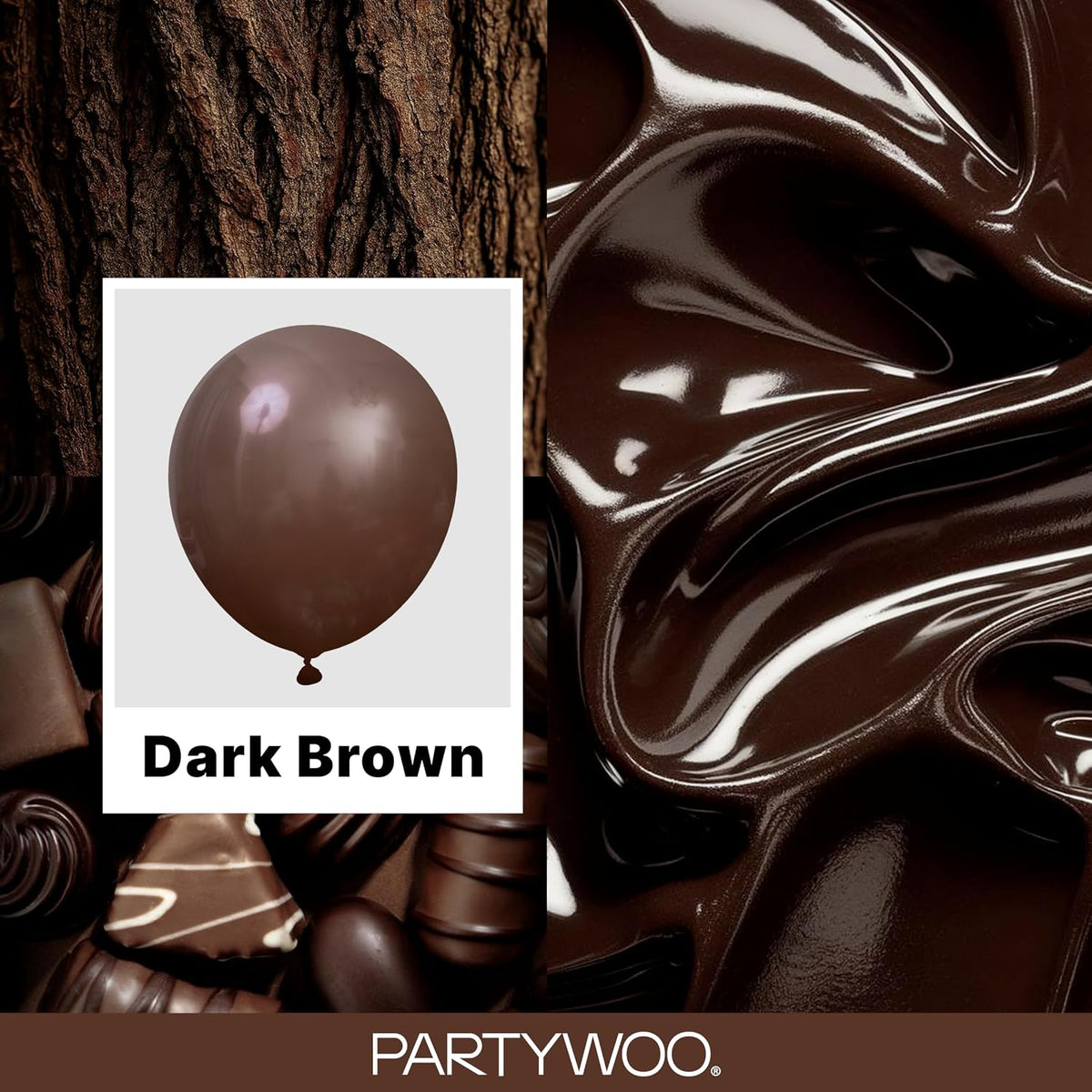 PartyWoo dark brown balloons for birthday decor
