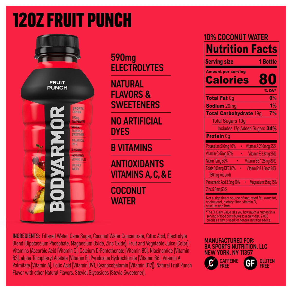 BODYARMOR 12 fl oz Fruit Punch hydration drink