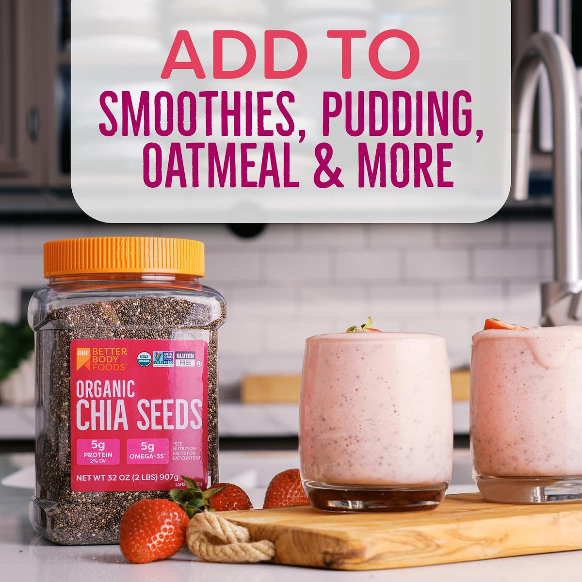 Organic chia seeds for pudding and baking