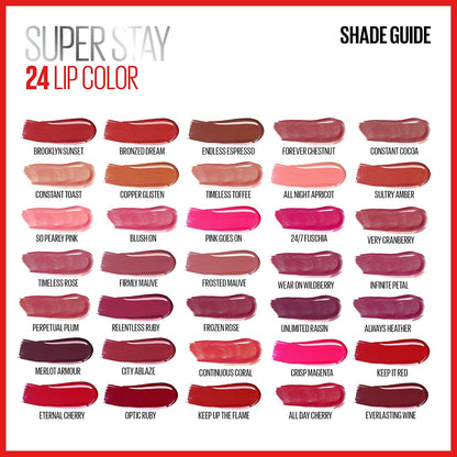 Bold magenta Maybelline liquid lip color