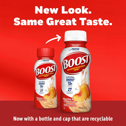 Peaches & Crème flavor BOOST Original drink
