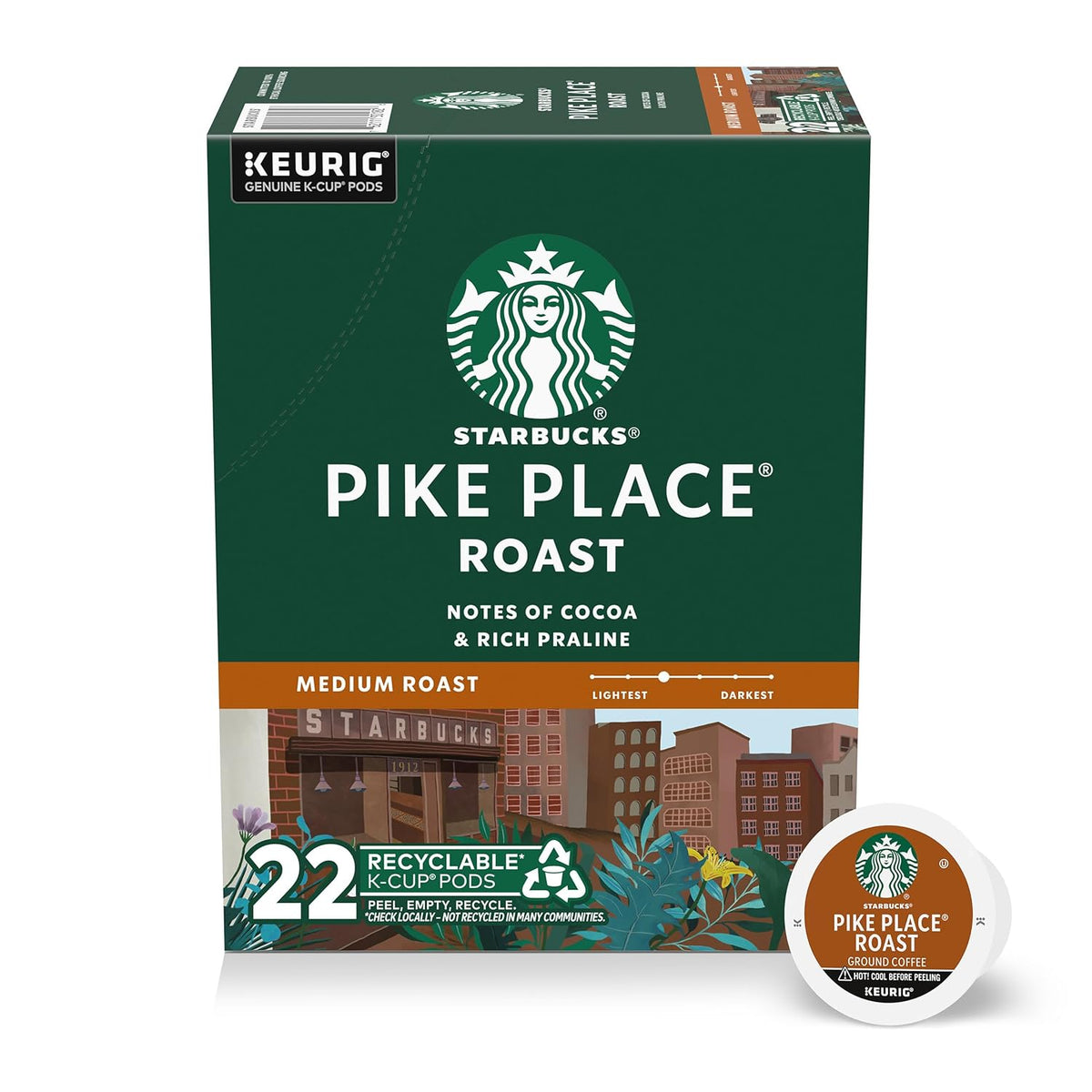 Starbucks K-Cup Pike Place Roast coffee pod box