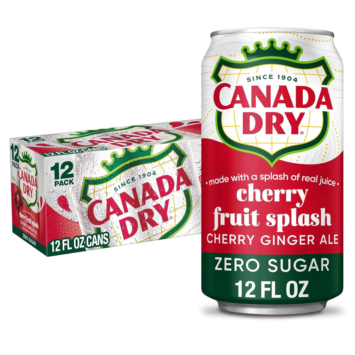 Canada Dry cherry ginger ale soda zero sugar cans