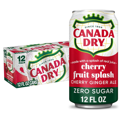 Canada Dry cherry ginger ale soda zero sugar cans