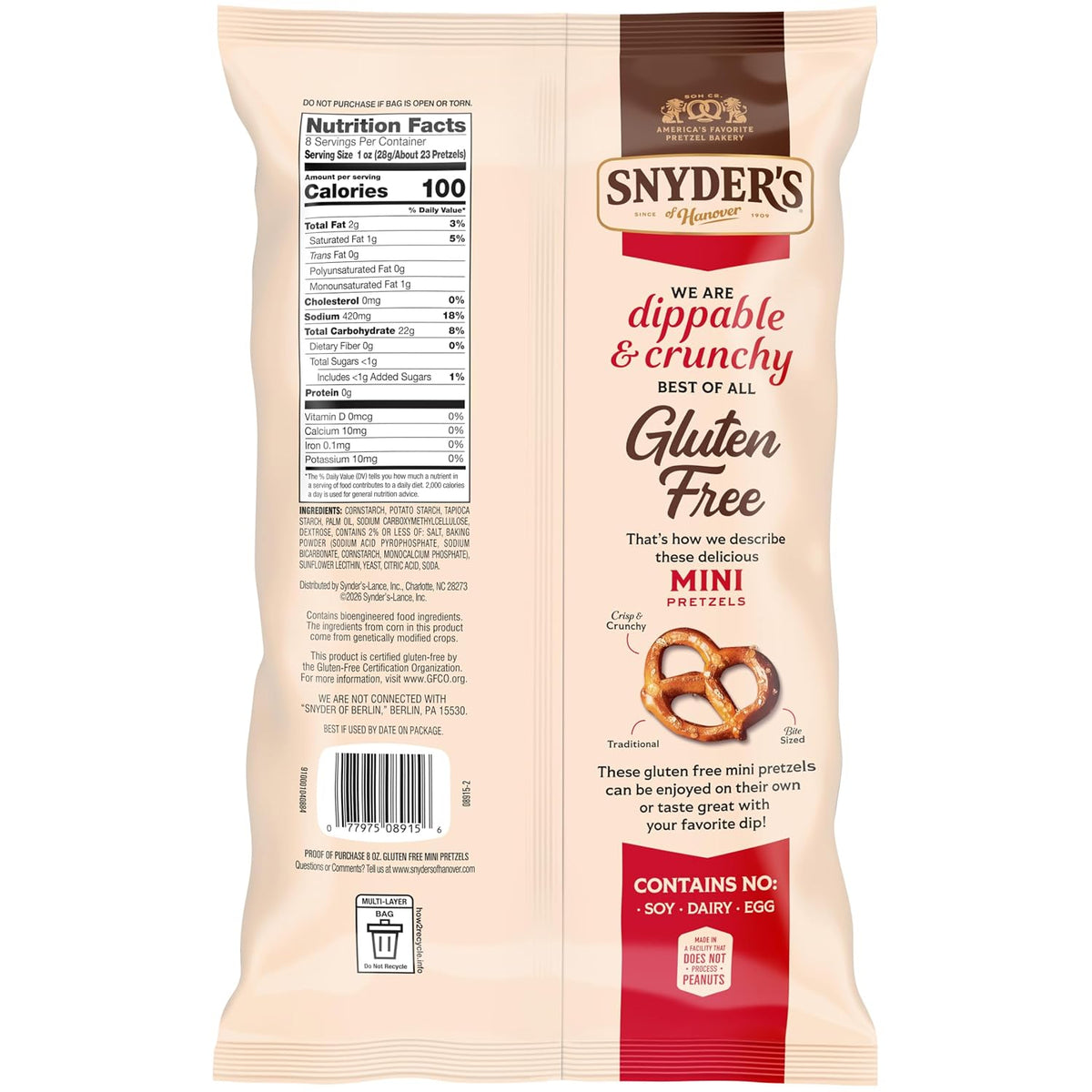 Snyder's of Hanover pretzels for gluten free snacking