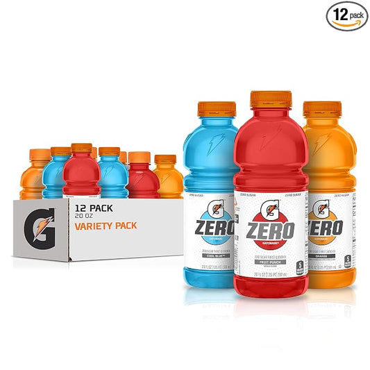Gatorade G Zero 3 flavor variety pack 12 bottles